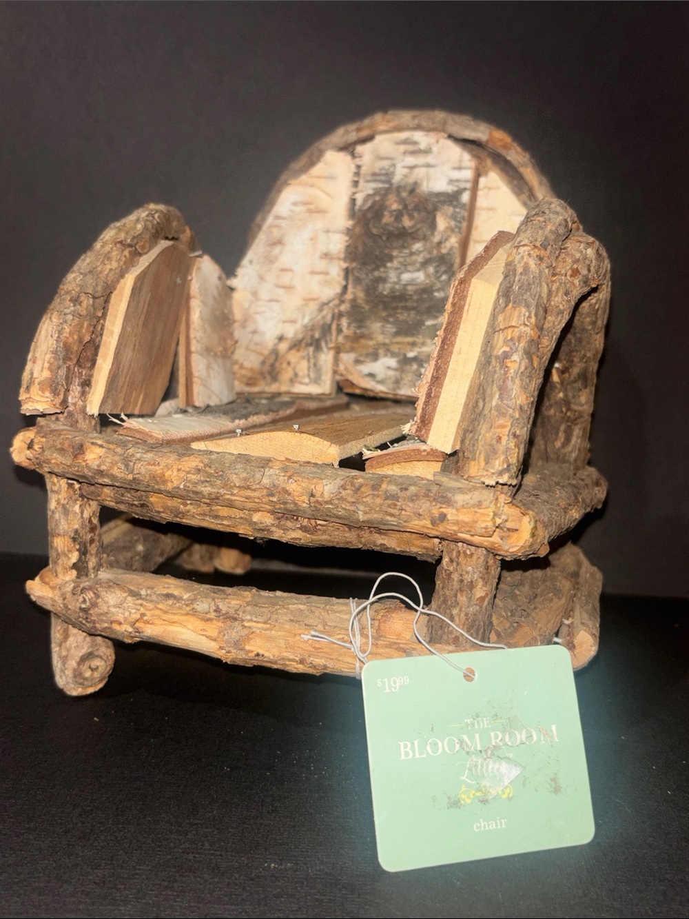 Chair planter primitive natural small mini chair decorative indoor plant holder